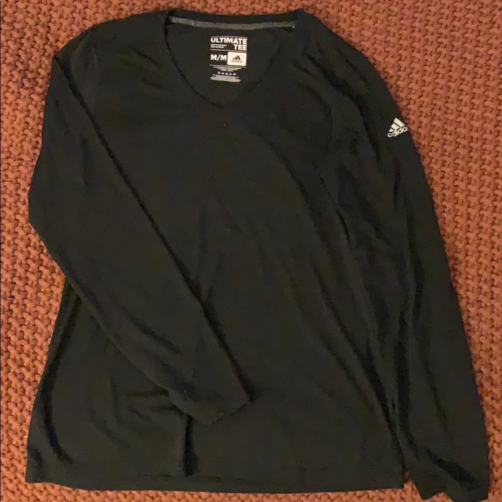 Adidas black v neck long sleeve